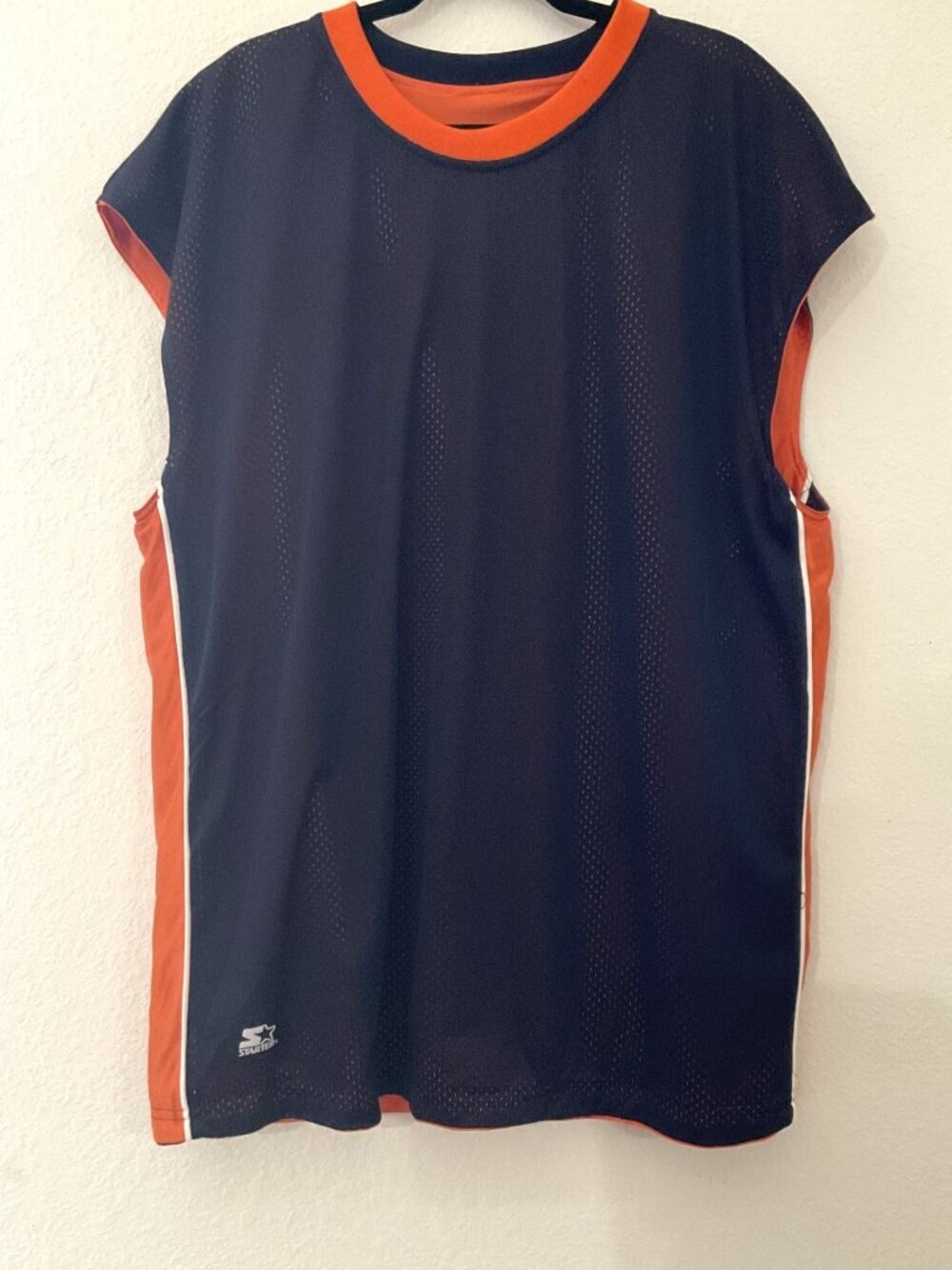 Vintage Starter Reversible Basketball Jersey XL Navy Orange Mesh